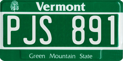 VT license plate PJS891