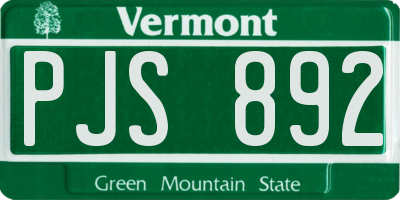VT license plate PJS892