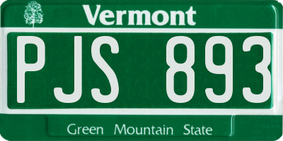 VT license plate PJS893