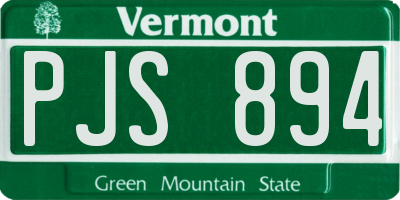 VT license plate PJS894