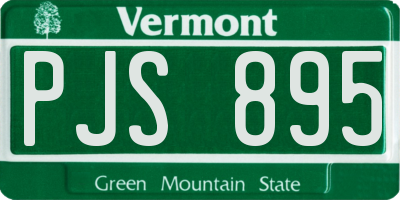 VT license plate PJS895