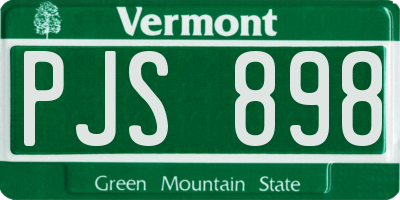 VT license plate PJS898