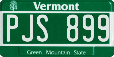 VT license plate PJS899
