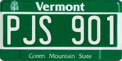 VT license plate PJS901