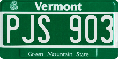 VT license plate PJS903