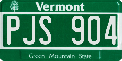 VT license plate PJS904
