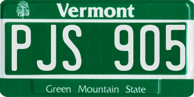 VT license plate PJS905