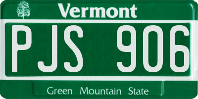 VT license plate PJS906