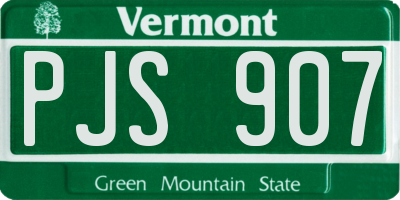 VT license plate PJS907
