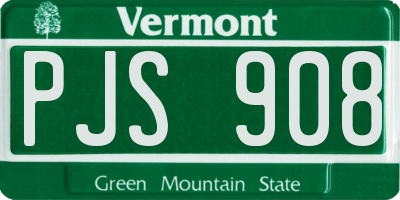 VT license plate PJS908