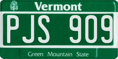 VT license plate PJS909
