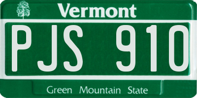 VT license plate PJS910