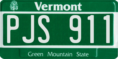 VT license plate PJS911
