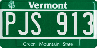 VT license plate PJS913