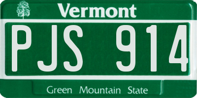 VT license plate PJS914