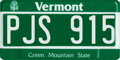 VT license plate PJS915