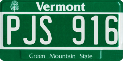 VT license plate PJS916