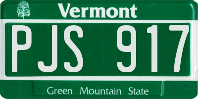 VT license plate PJS917