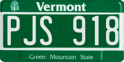 VT license plate PJS918