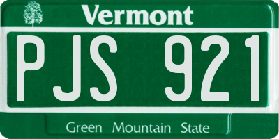 VT license plate PJS921
