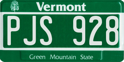 VT license plate PJS928