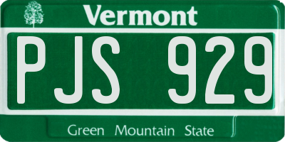 VT license plate PJS929