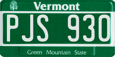 VT license plate PJS930