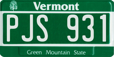 VT license plate PJS931