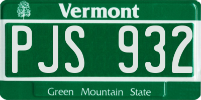 VT license plate PJS932