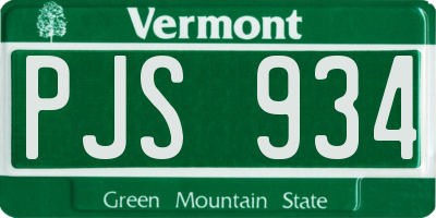 VT license plate PJS934
