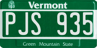 VT license plate PJS935