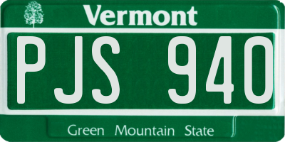 VT license plate PJS940