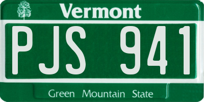 VT license plate PJS941