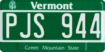 VT license plate PJS944