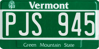 VT license plate PJS945