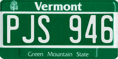 VT license plate PJS946