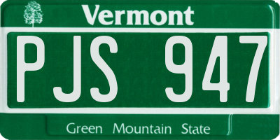 VT license plate PJS947