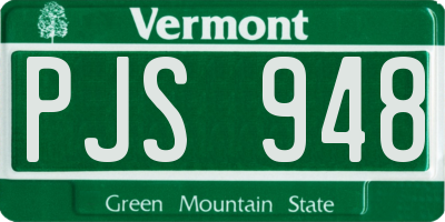 VT license plate PJS948