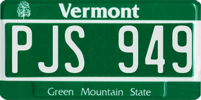 VT license plate PJS949