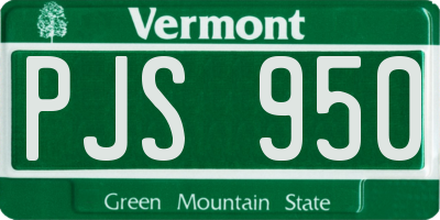 VT license plate PJS950