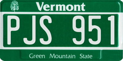 VT license plate PJS951