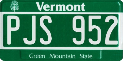 VT license plate PJS952