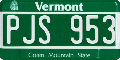 VT license plate PJS953