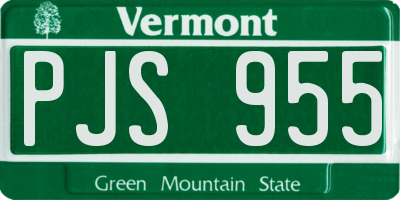 VT license plate PJS955