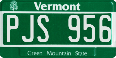 VT license plate PJS956