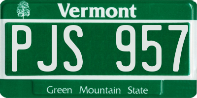 VT license plate PJS957