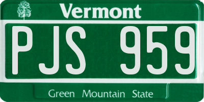 VT license plate PJS959