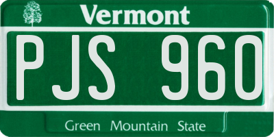 VT license plate PJS960
