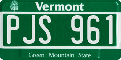 VT license plate PJS961