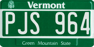 VT license plate PJS964